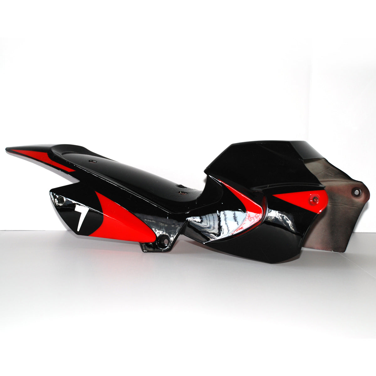 Dirt Bike plastic body tail panel; black with red – Dr. Moto